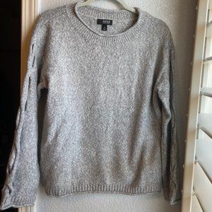 Long Sleeve grey sweater with sleeve cutouts